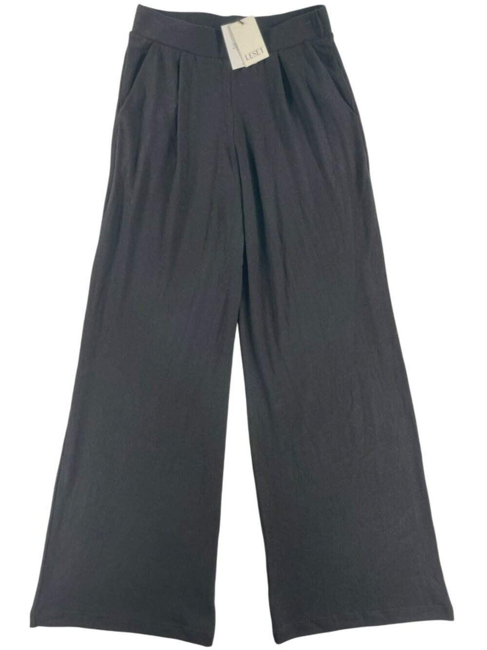 Leset Lauren Pleated Soft Luxury Pocket Pants Black Size Small MSRP$220 NEW